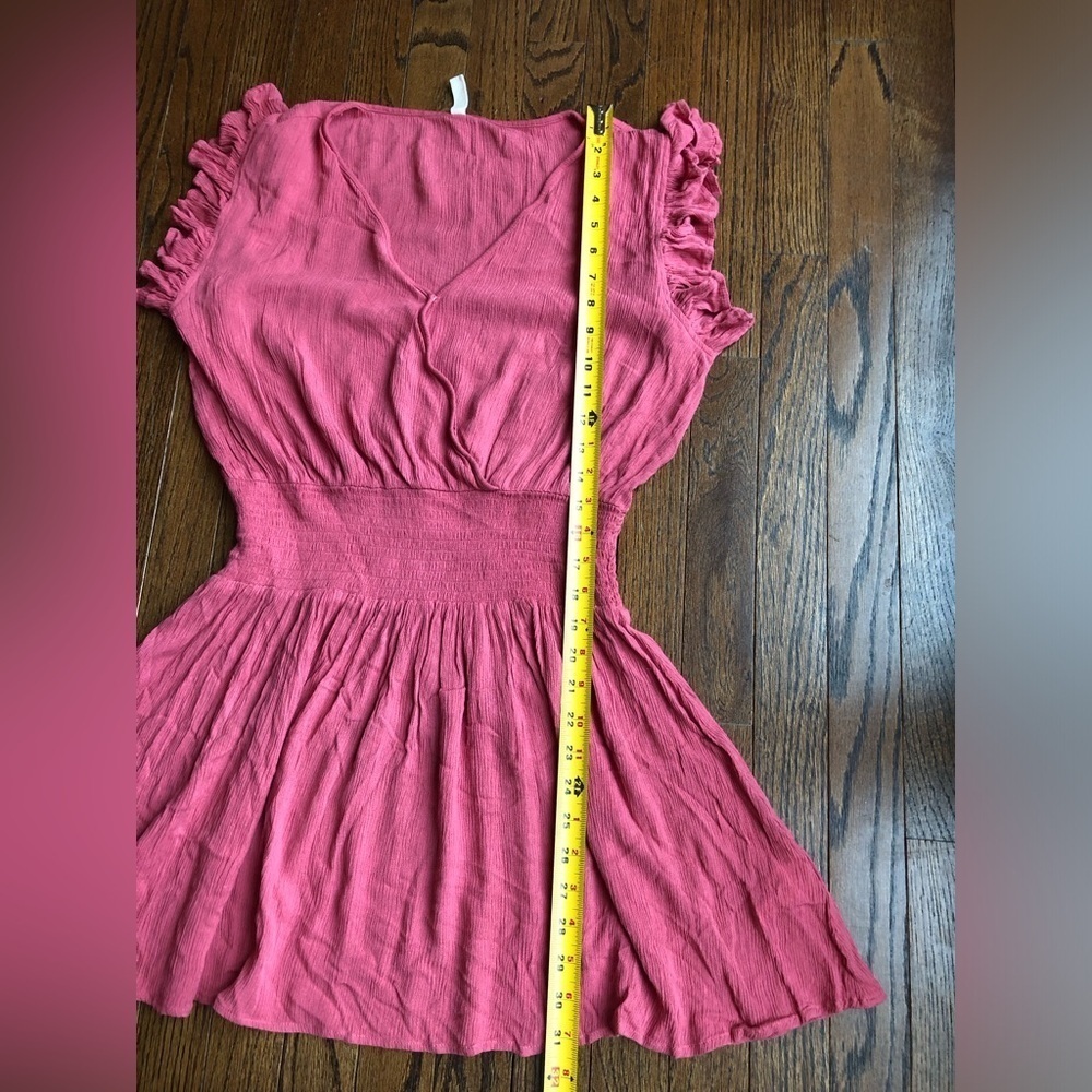 Elan Women’s M Rose Pink Short Lightweight Gauze Dress w/Smocked Waist - EUC! - Picture 7 of 11